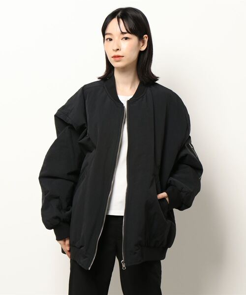 Q(キュー)の「リバーシブル MA-1ブルゾン(MA-1・レディース・ライトグレー/ブラック・MEDIUM)」の10枚目の写真