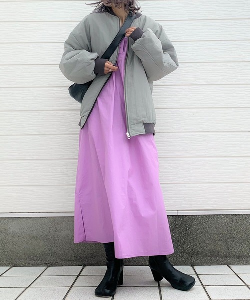 Q(キュー)の「リバーシブル MA-1ブルゾン(MA-1・レディース・ライトグレー/ブラック・MEDIUM)」の11枚目の写真