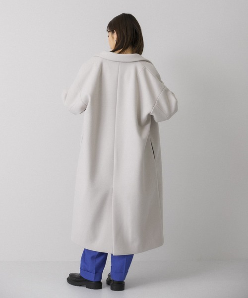 KBF（ケイビーエフ）の「ダブルチェスターコート（チェスターコート・レディース・ライトグレー/ブラック/グリーン系その他・ONE）」の6枚目の写真