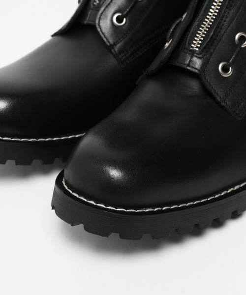 VANQUISH(ヴァンキッシュ)の「Cow Leather Front zip Boots *(ブーツ・メンズ・ブラック・1/2)」の7枚目の写真