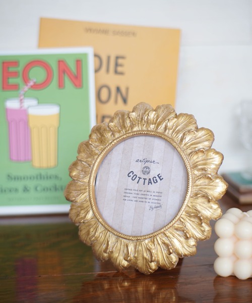 Port（ポート）の「【 antique andico / アンティーク アンディコ 】 フラワー フォトフレーム_（フォトフレーム・レディース・グレー/アイボリー/クリーム/ブラック/ゴールド・FREE）」の5枚目の写真