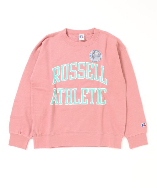 Russell Athletic（ラッセルアスレティック）の「【RUSSELL ATHLETIC】アーチプリントクルースウェット（100～150cm）（スウェット・キッズ・ホワイト/ブラック/ピンク/ブルー/グリーン/杢グレー・100/110/120/130/140/150）」の6枚目の写真