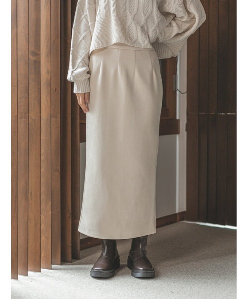 fifth（フィフス）の「スエードタッチナロースカート（スカート・レディース・アイボリー/グリーン/パープル・SMALL/MEDIUM）」の2枚目の写真