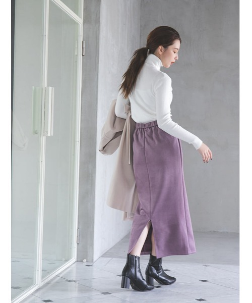 fifth（フィフス）の「スエードタッチナロースカート（スカート・レディース・アイボリー/グリーン/パープル・SMALL/MEDIUM）」の14枚目の写真