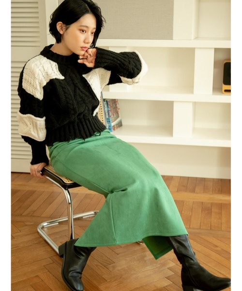 fifth（フィフス）の「スエードタッチナロースカート（スカート・レディース・アイボリー/グリーン/パープル・SMALL/MEDIUM）」の21枚目の写真