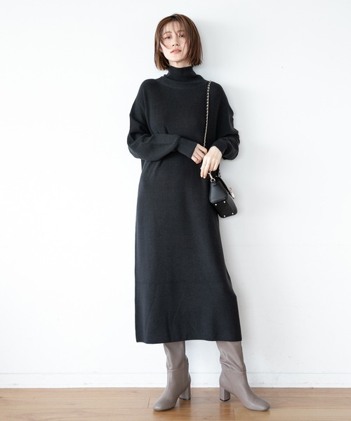 A part by(アパートバイ)の「14GWAcアゼタートルワンピース 254738(ワンピース・レディース・チャコールグレー/ベージュ/グリーン系その他5/パープル系その他5・FREE)」の14枚目の写真