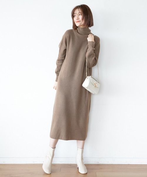 A part by(アパートバイ)の「14GWAcアゼタートルワンピース 254738(ワンピース・レディース・チャコールグレー/ベージュ/グリーン系その他5/パープル系その他5・FREE)」の11枚目の写真