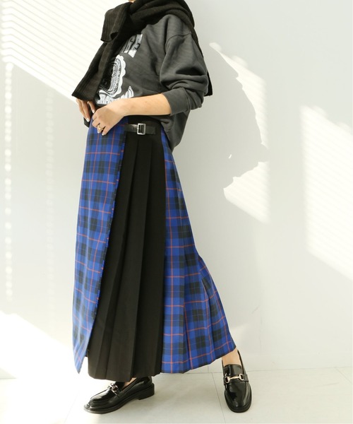 Simplicite(サンプリシテ)の「サキゾメキルトスカート(スカート・レディース・アイボリー/ブルー系その他・FREE)」の2枚目の写真