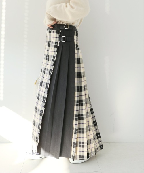 Simplicite(サンプリシテ)の「サキゾメキルトスカート(スカート・レディース・アイボリー/ブルー系その他・FREE)」の6枚目の写真