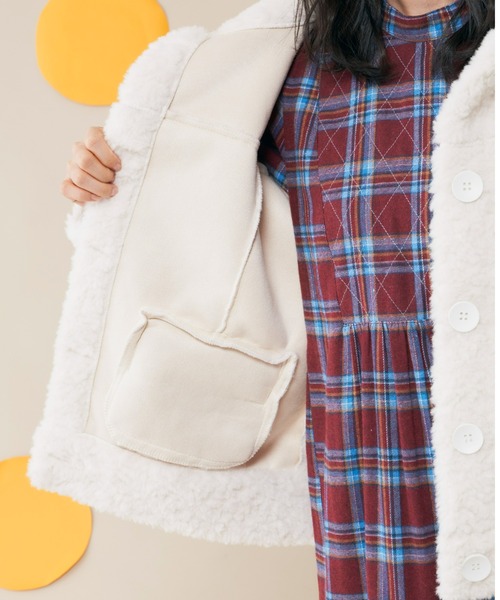 MERLOT（メルロー）の「ボアブルゾン（ブルゾン・レディース・ホワイト/ライトブルー・FREE）」の13枚目の写真