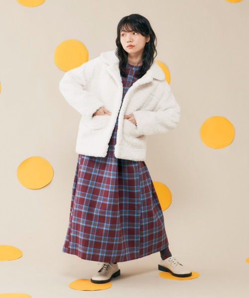 MERLOT（メルロー）の「ボアブルゾン（ブルゾン・レディース・ホワイト/ライトブルー・FREE）」の3枚目の写真