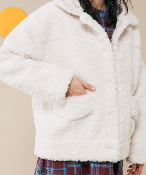 MERLOT（メルロー）の「ボアブルゾン（ブルゾン・レディース・ホワイト/ライトブルー・FREE）」の10枚目の写真