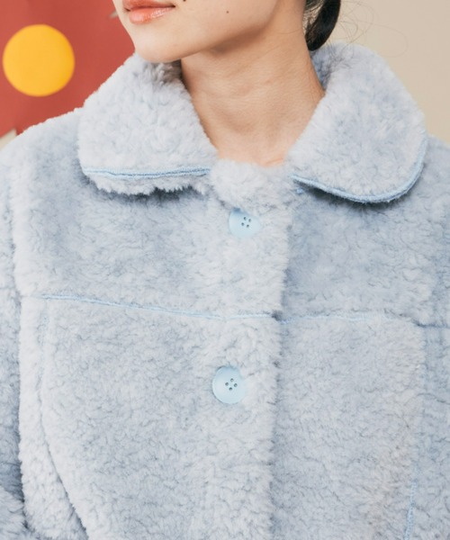 MERLOT（メルロー）の「ボアブルゾン（ブルゾン・レディース・ホワイト/ライトブルー・FREE）」の14枚目の写真