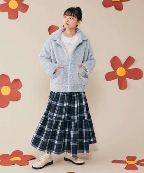 MERLOT（メルロー）の「ボアブルゾン（ブルゾン・レディース・ホワイト/ライトブルー・FREE）」の5枚目の写真