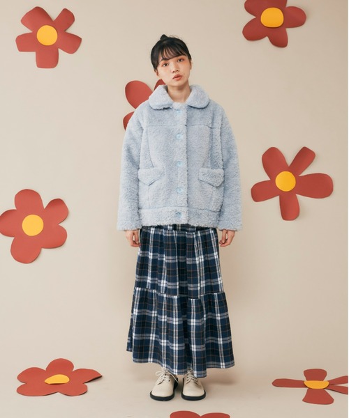 MERLOT（メルロー）の「ボアブルゾン（ブルゾン・レディース・ホワイト/ライトブルー・FREE）」の19枚目の写真