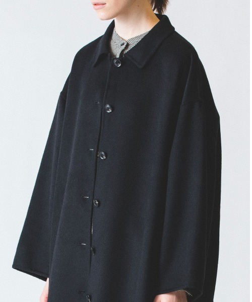 ミズイロインド mizuiroind ステンカラーコート スプリング ブラック mizuiroind（ミズイロインド）の「mizuiro ind ステンカラー