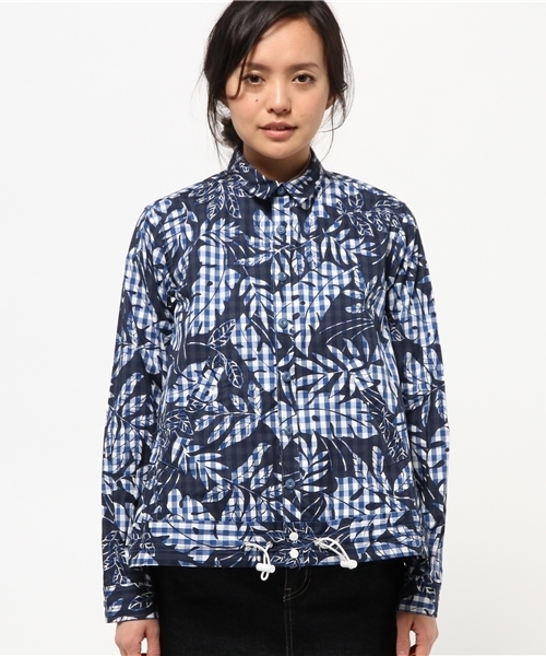 BEAMS BOY（ビームスボーイ）の「◎BEAMS BOY / 裾コード ギンガム プリント ブルゾン（ブルゾン・レディース・グレー/ブルー・ONE SIZE）」の12枚目の写真