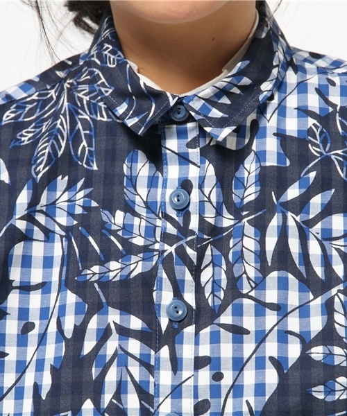 BEAMS BOY（ビームスボーイ）の「◎BEAMS BOY / 裾コード ギンガム プリント ブルゾン（ブルゾン・レディース・グレー/ブルー・ONE SIZE）」の3枚目の写真