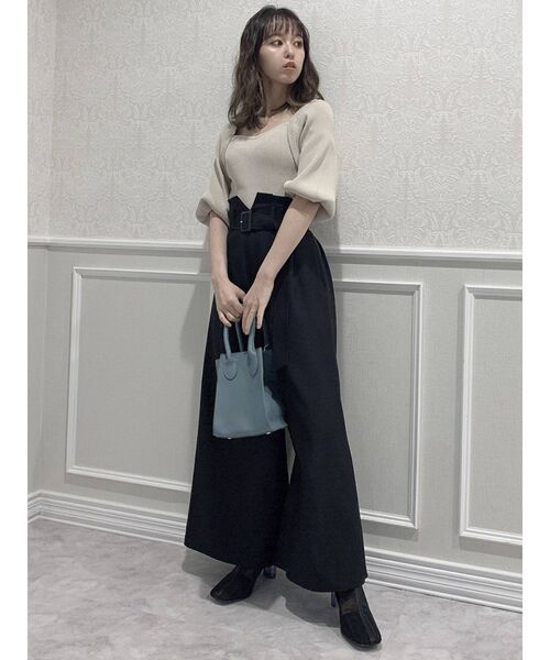 dazzlin（ダズリン）の「ハイウエストタックワイドパンツ（その他パンツ・レディース・ブラック/グリーン/アイボリー・SMALL/MEDIUM）」の2枚目の写真