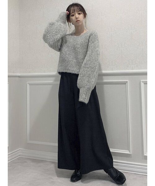 dazzlin（ダズリン）の「ハイウエストタックワイドパンツ（その他パンツ・レディース・ブラック/グリーン/アイボリー・SMALL/MEDIUM）」の14枚目の写真