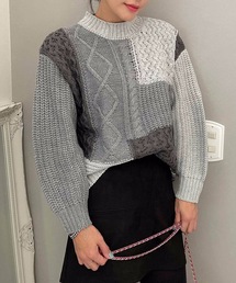 M y u | 【ZOZO限定アイテム】配色パッチワークニット(ニット/セーター)