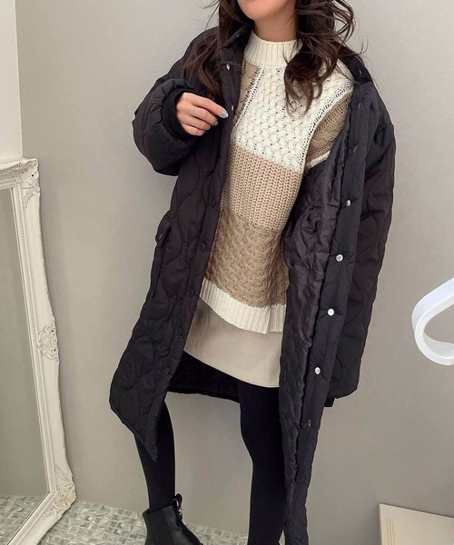 M y u(ミュー)の「【ZOZO限定アイテム】配色パッチワークニット(ニット/セーター・レディース・ベージュ/グレー・FREE)」の17枚目の写真