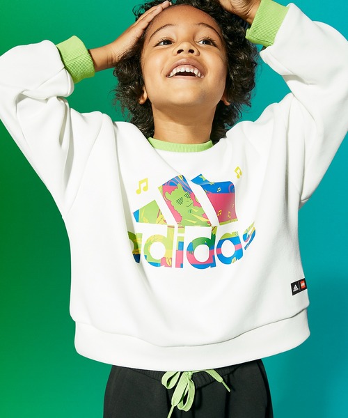 adidas（アディダス）の「adidas × レゴ VIDIYO クルーネック スウェットシャツ / アディダス（キッズ/子供用）（スウェット・キッズ・ホワイト×グリーン/ブラック×ブルー・130/140/150/160）」の7枚目の写真