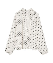 Re:EDIT | ドット柄ボリュームスリーブボウタイブラウス(シャツ/ブラウス)