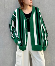 【PAGEBOYLIM】マルチストライプカーデ