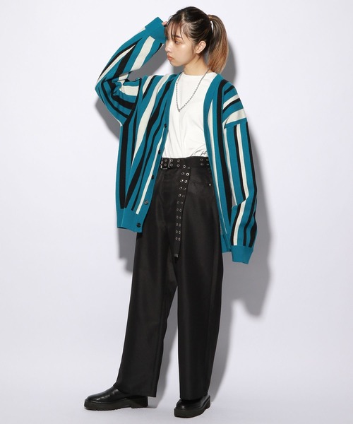 PBLIM（ページボーイリム）の「【PAGEBOYLIM】マルチストライプカーデ（カーディガン/ボレロ・レディース・グレー系その他/グリーン系その他/ブルー系その他・FREE）」の22枚目の写真