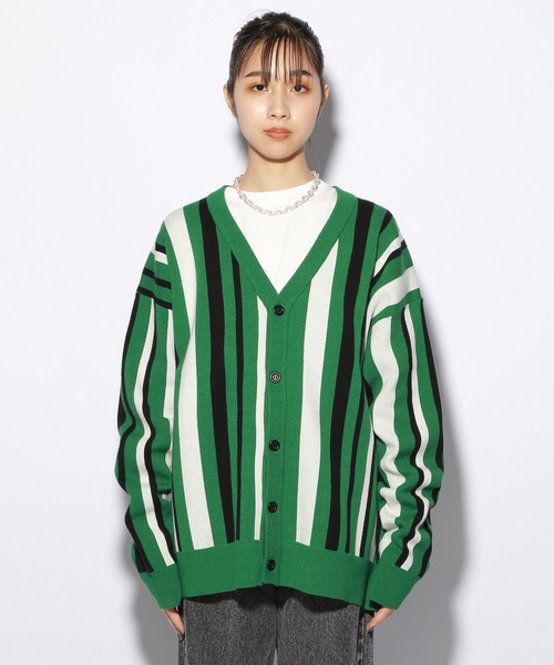 PBLIM（ページボーイリム）の「【PAGEBOYLIM】マルチストライプカーデ（カーディガン/ボレロ・レディース・グレー系その他/グリーン系その他/ブルー系その他・FREE）」の6枚目の写真