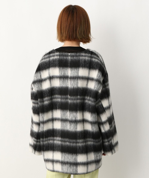 美品♡UNITED ARROWSシャギー チェック ショート コートNALYA社 美品♡UNITED ARROWSシャギー チェック ショート コートNALYA社