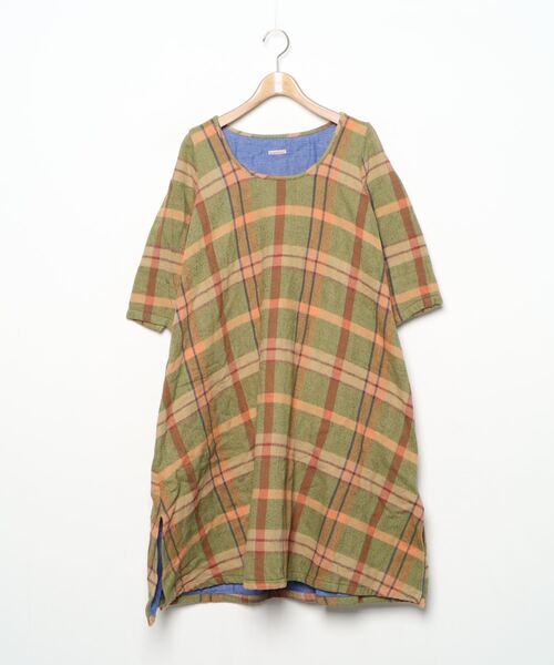 セール ブランド古着 チェック柄7分袖ワンピース ワンピース Kapital キャピタル のファッション通販 Zozoused