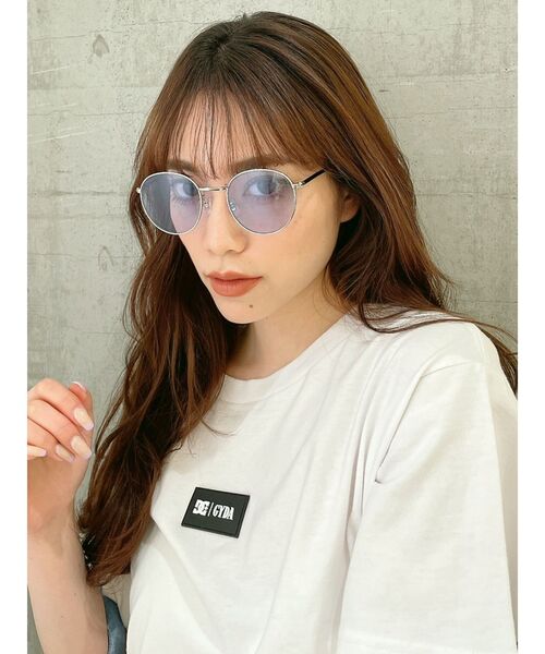 GYDA（ジェイダ）の「クリアラウンドサングラス（サングラス・レディース・グレー/ブルー・FREE）」の4枚目の写真