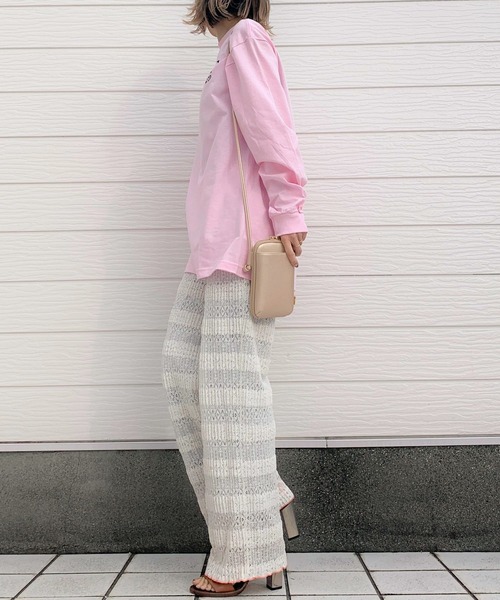 Q（キュー）の「SUERTUE ロンT（Tシャツ/カットソー・レディース・ホワイト/ベビーピンク・MEDIUM）」の7枚目の写真