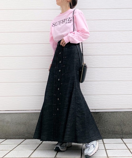 Q（キュー）の「SUERTUE ロンT（Tシャツ/カットソー・レディース・ホワイト/ベビーピンク・MEDIUM）」の10枚目の写真