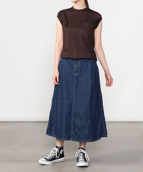 DANTON（ダントン）の「DANTON | デニム フレアースカート WOMEN（デニムスカート・レディース・インディゴブルー・36）」の5枚目の写真