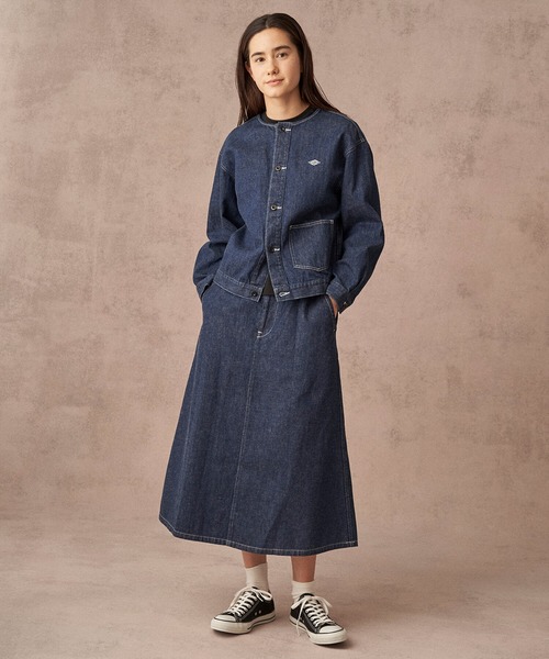 DANTON（ダントン）の「DANTON | デニム フレアースカート WOMEN（デニムスカート・レディース・インディゴブルー・36）」の4枚目の写真