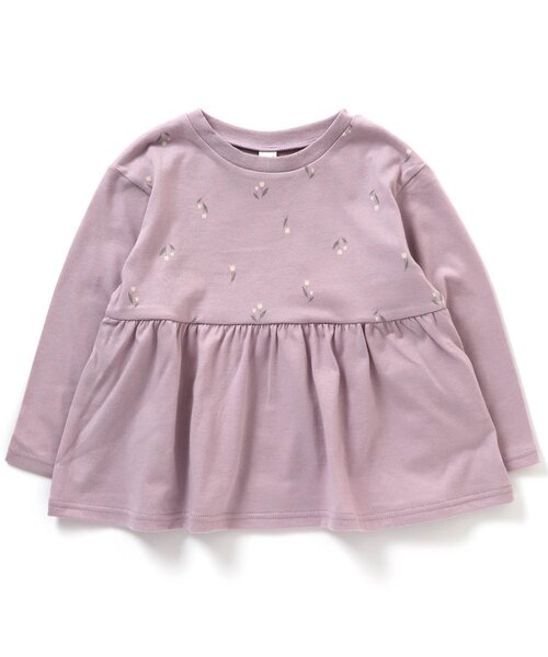 apres les cours（アプレレクール）の「【HAPPY PRICE】チューリップ柄切り替えペプラムTシャツ（Tシャツ/カットソー・キッズ・ライトインディゴブルー/アイボリー/オレンジ/サックスブルー/ラベンダー・130/140/80/90/100/110/120）」の15枚目の写真