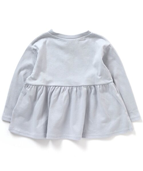 apres les cours（アプレレクール）の「【HAPPY PRICE】チューリップ柄切り替えペプラムTシャツ（Tシャツ/カットソー・キッズ・ライトインディゴブルー/アイボリー/オレンジ/サックスブルー/ラベンダー・130/140/80/90/100/110/120）」の10枚目の写真
