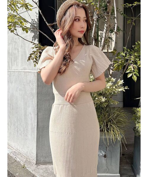 RESEXXY（リゼクシー）の「フレアスリーブマーメイドニットワンピース（ワンピース・レディース・ブラック/ベージュ/ブルー/グリーン・FREE）」の12枚目の写真