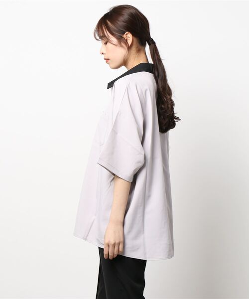 ARCHIVER(アーカイバ)の「【Ir】ポリストレッチクレリックシャツSS(シャツ/ブラウス・レディース・ホワイト/チャコールグレー/グリーン/グレイッシュベージュ/サックスブルー・LARGE/X-LARGE/MEDIUM)」の6枚目の写真