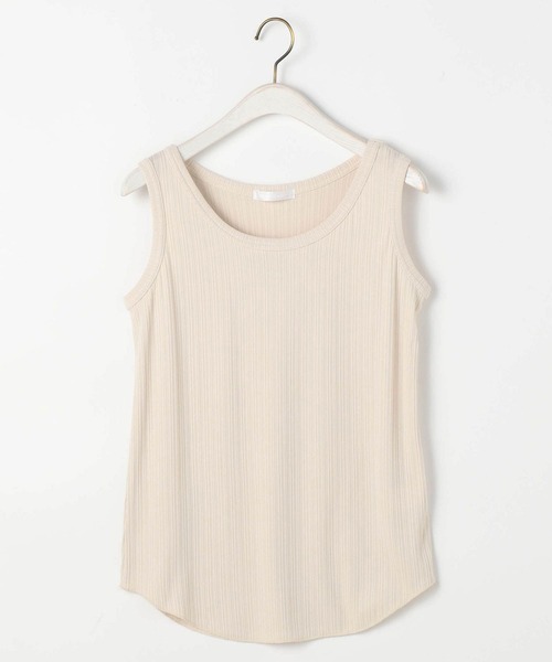 NICOLE white（ニコルホワイト）の「ランダムリブ 無地タンクトップ（タンクトップ・レディース・ライトグレー/チャコールグレー/グリーン/オフホワイト・FREE）」の8枚目の写真