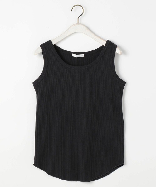 NICOLE white（ニコルホワイト）の「ランダムリブ 無地タンクトップ（タンクトップ・レディース・ライトグレー/チャコールグレー/グリーン/オフホワイト・FREE）」の9枚目の写真