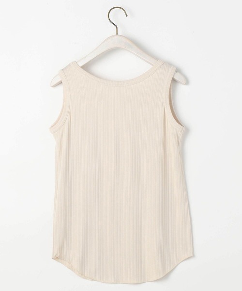 NICOLE white（ニコルホワイト）の「ランダムリブ 無地タンクトップ（タンクトップ・レディース・ライトグレー/チャコールグレー/グリーン/オフホワイト・FREE）」の11枚目の写真