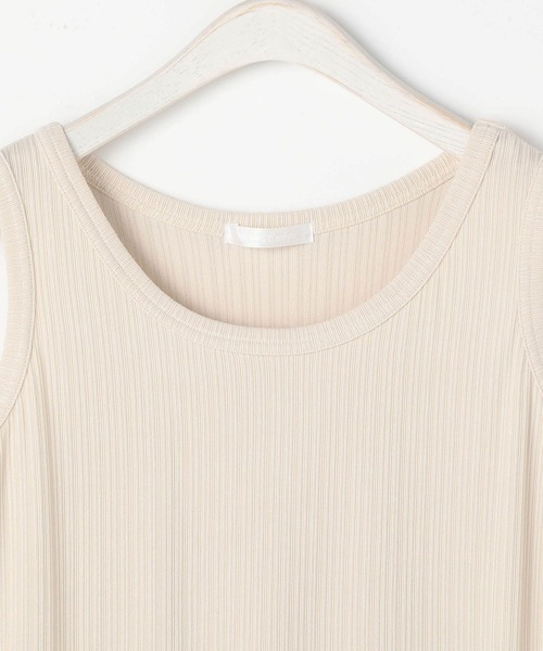NICOLE white（ニコルホワイト）の「ランダムリブ 無地タンクトップ（タンクトップ・レディース・ライトグレー/チャコールグレー/グリーン/オフホワイト・FREE）」の12枚目の写真