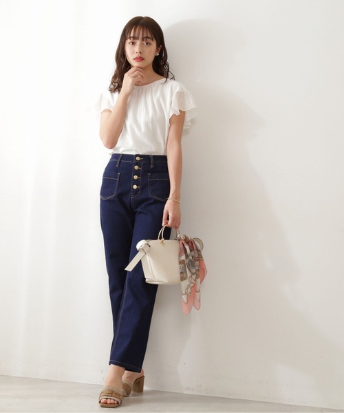 PROPORTION BODY DRESSING（プロポーションボディドレッシング）の「フロント釦ストレートデニム / 1212130401（その他パンツ・レディース・ダークネイビー/ブルー/ホワイト・X-SMALL/SMALL/MEDIUM）」の14枚目の写真