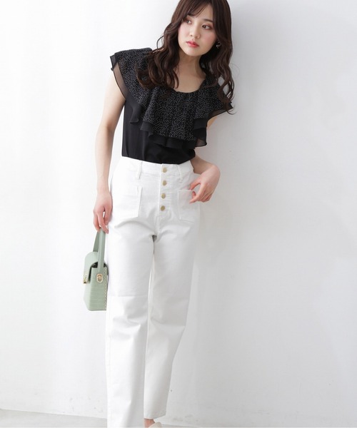 PROPORTION BODY DRESSING（プロポーションボディドレッシング）の「フロント釦ストレートデニム / 1212130401（その他パンツ・レディース・ダークネイビー/ブルー/ホワイト・X-SMALL/SMALL/MEDIUM）」の17枚目の写真