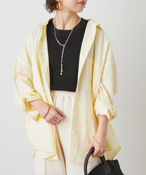 Omekashi（オメカシ）の「リブニットタンクトップ（タンクトップ・レディース・ブラック/ベージュ/オフホワイト・FREE）」の2枚目の写真