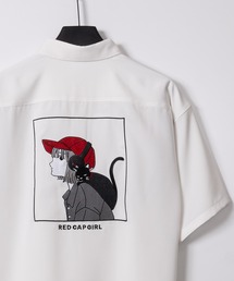 【a-r】〔RedCapGirl/レッドキャップガール〕ルーズサイズバック刺繍半袖シャツ イージーケア/接触冷感/ストレッチ